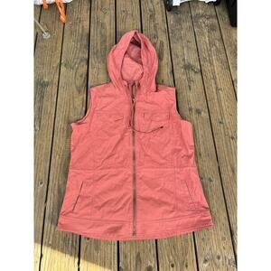 Kuhl Stryka Vest Women's XL Red Hiking Hooded Utility Safari Pockets